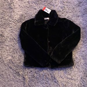 Cute black fuzzy coat